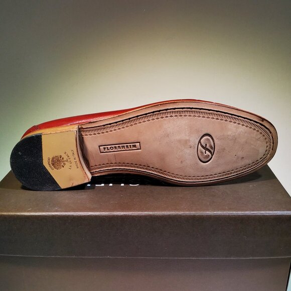 VINTAGE MENS FLORSHEIM BELLAMY LOAFERS...MADE IN ITALY...NEW IN ORIGINAL BOX main image 4